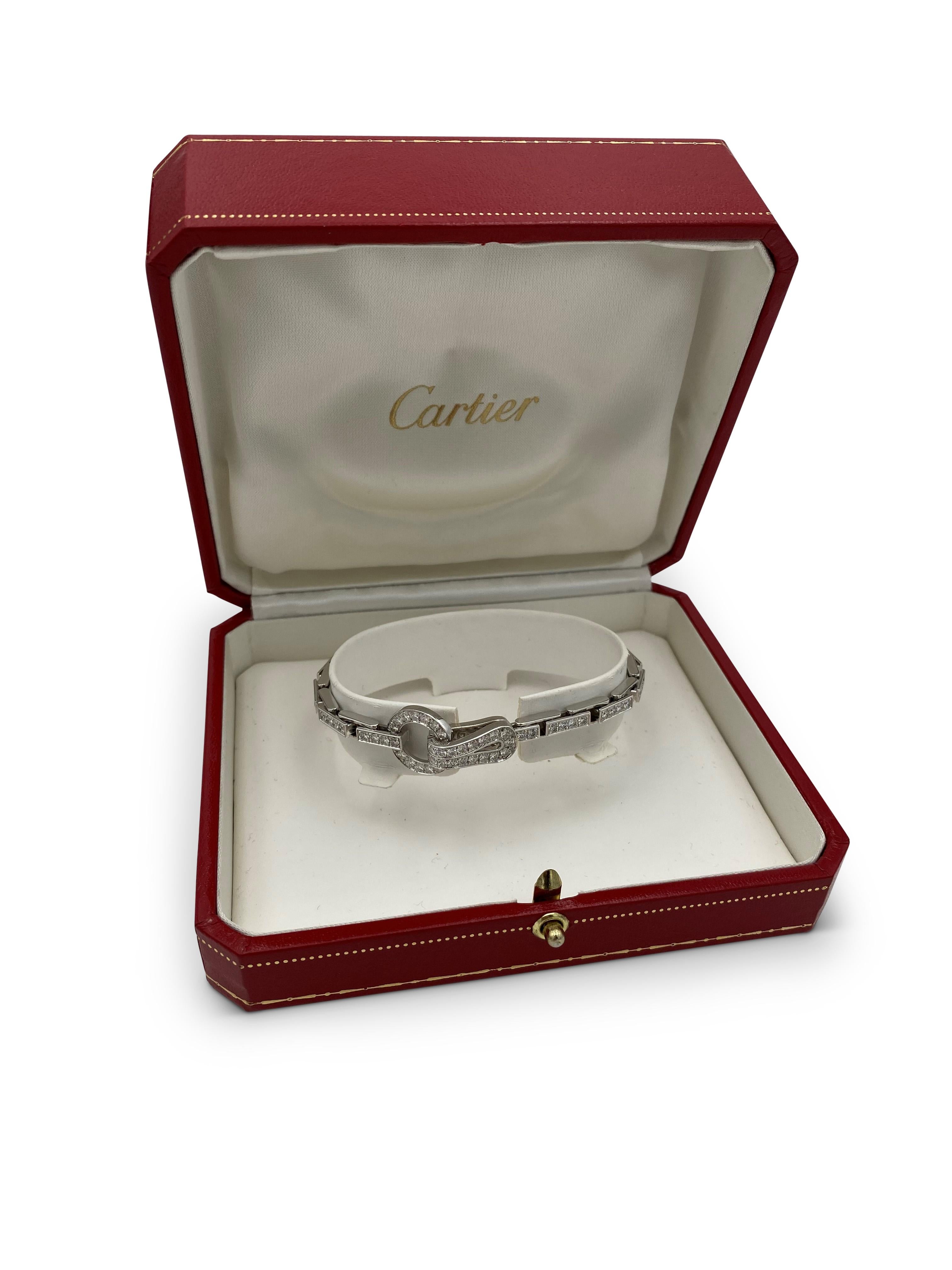 Women's Cartier Agrafe White Gold and Diamond Bracelet