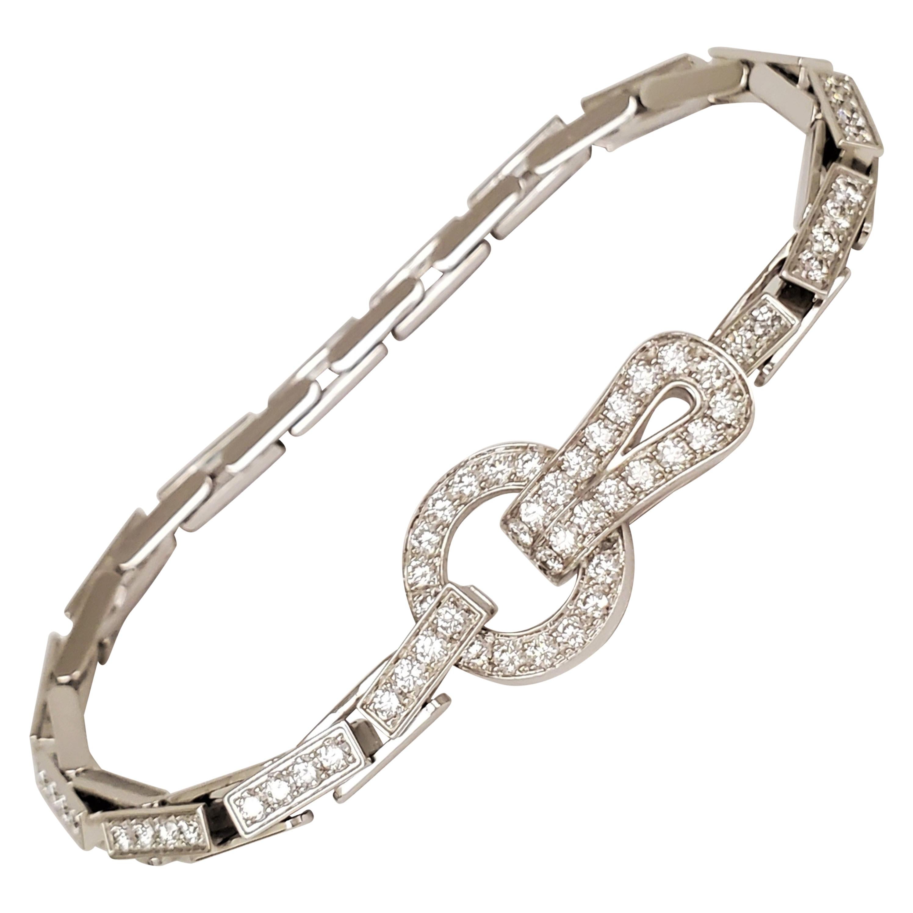 Cartier Agrafe White Gold and Diamond Bracelet at 1stDibs | cartier agrafe diamond  bracelet, cartier agrafe bracelet, bracelet agrafe cartier