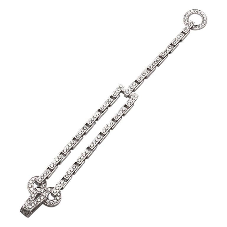 Cartier 'Agrafe' White Gold Diamond Bracelet