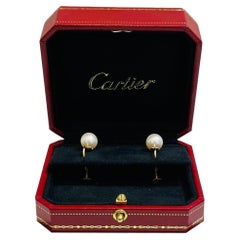 Cartier Akoya Pearl & 18k Gold Earrings