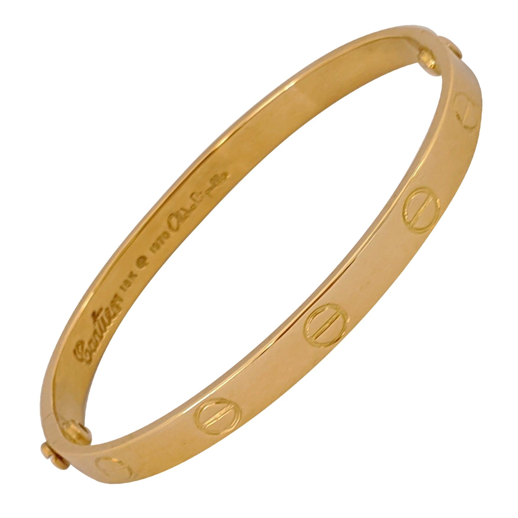 Cartier Aldo Cipullo 18 Karat Yellow Gold Original Love Bracelet