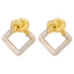 Cartier Aldo Cipullo 18k yellow and white gold bow earrings