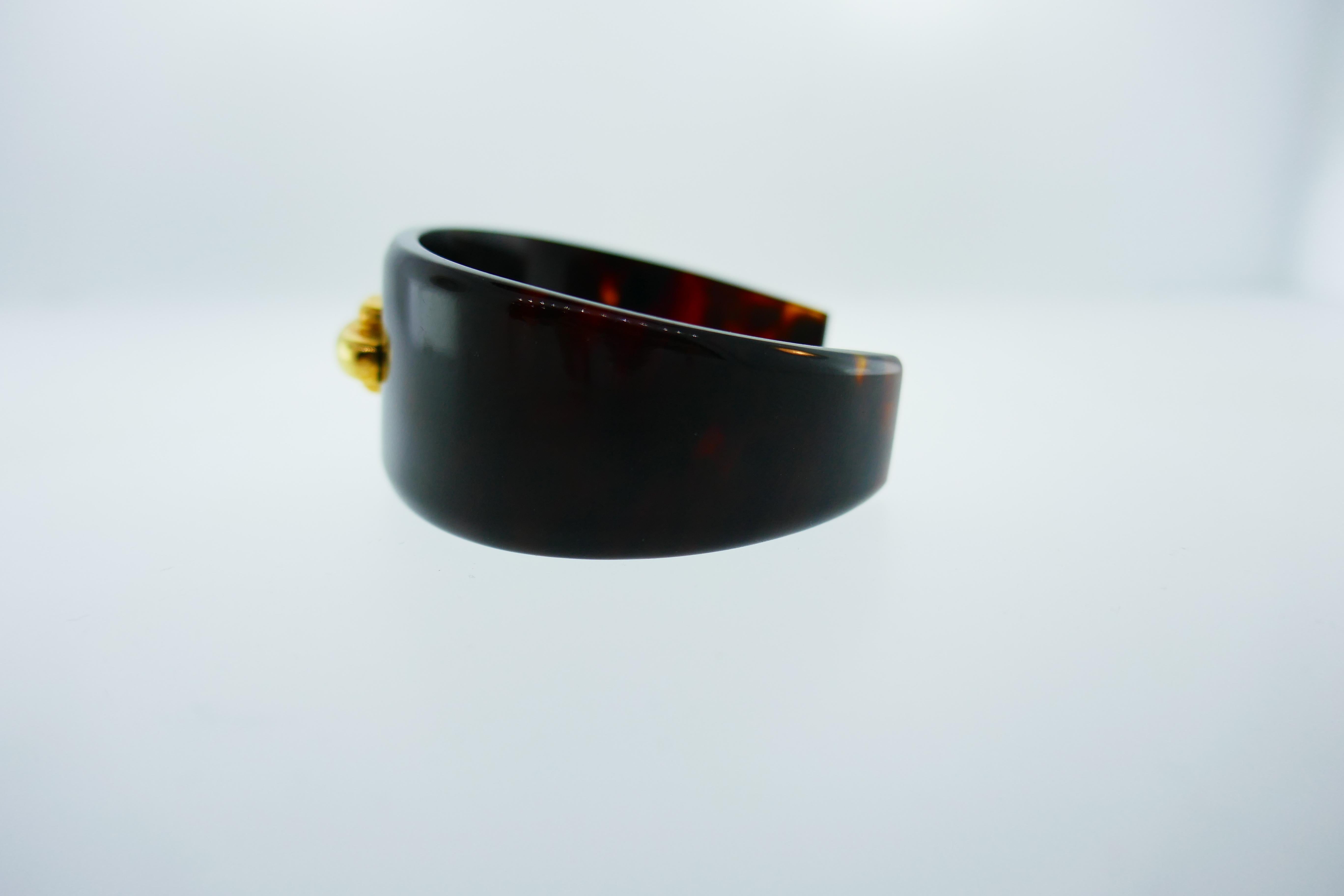 Cartier Aldo Cipullo 18k Yellow Gold & Bakelite Cuff Bangle Bracelet, 1970 2