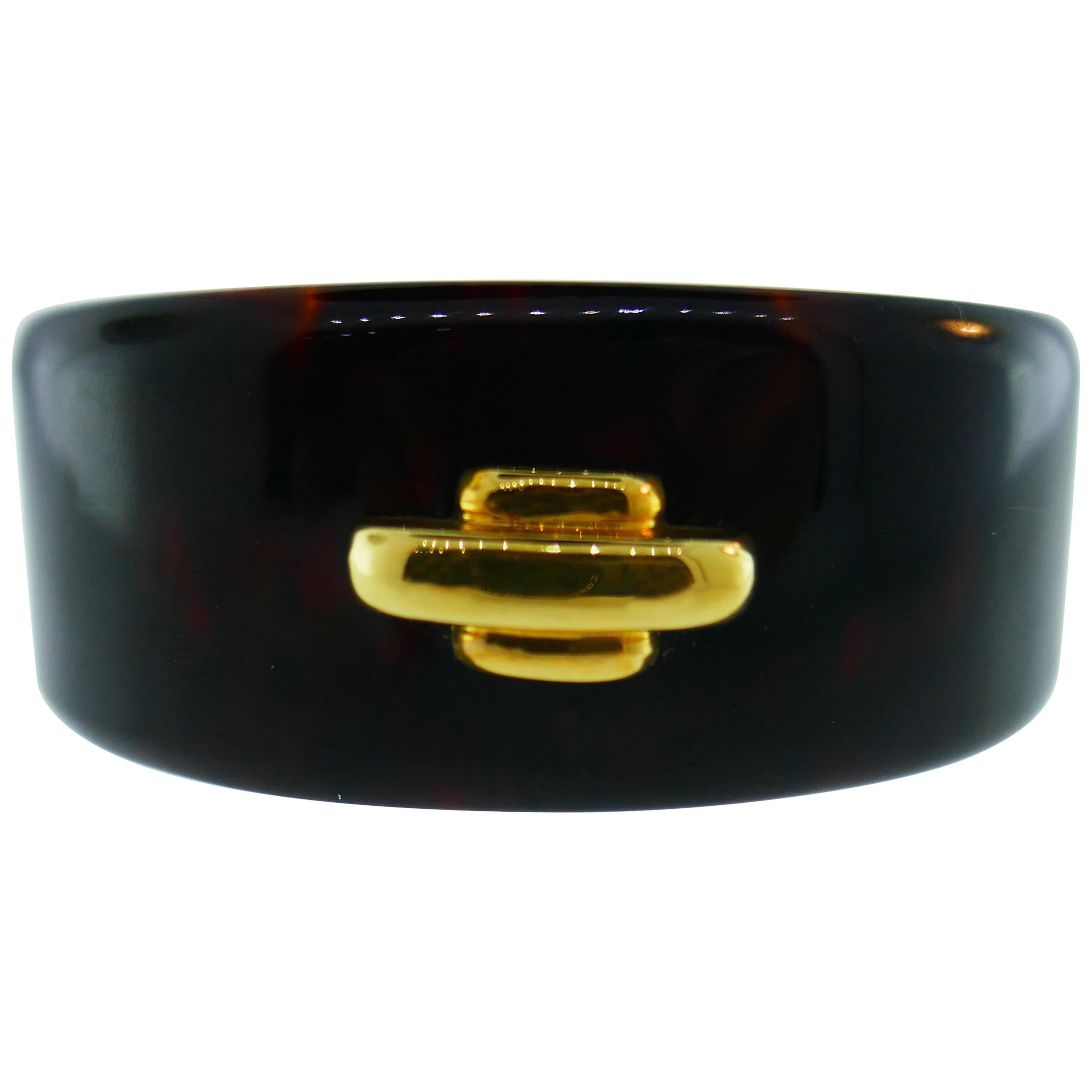 Cartier Aldo Cipullo 18k Yellow Gold & Bakelite Cuff Bangle Bracelet, 1970