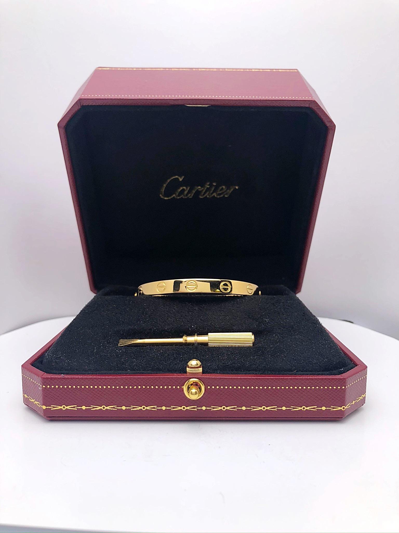 Retro Cartier Aldo Cipullo 18 Karat Yellow Gold Original Love Bracelet