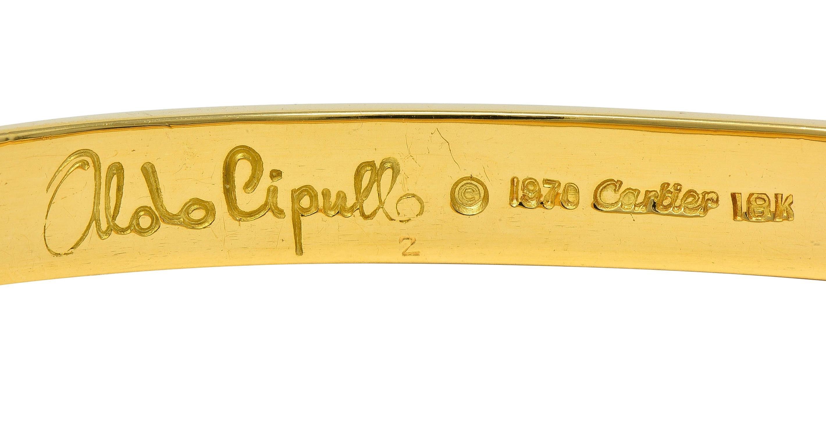 Cartier Aldo Cipullo 1970 18 Karat Yellow Gold Vintage Love Bangle Bracelet For Sale 4