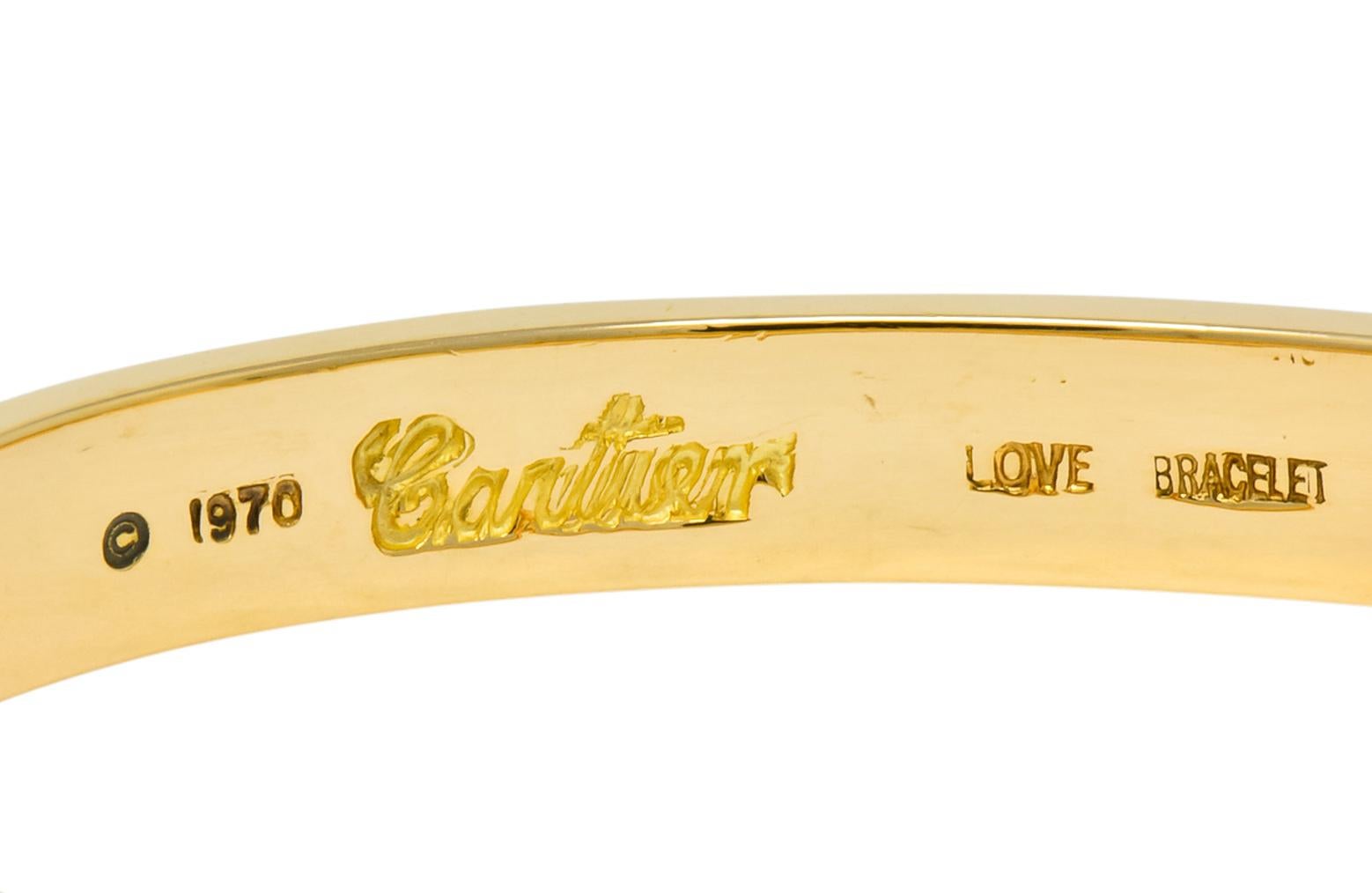 Cartier Aldo Cipullo 1970 Rose Gold 18 Karat Love Bangle 1