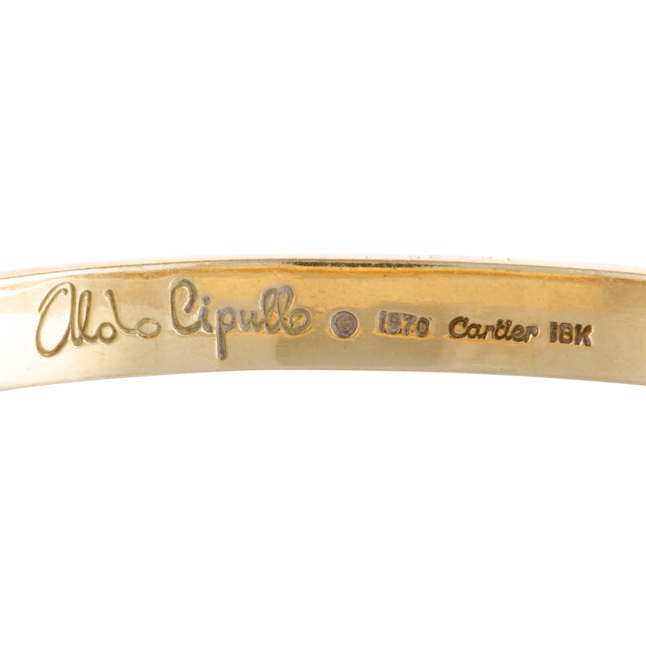 Women's Cartier Aldo Cipullo Circa 1970 18K Yellow Gold Bangle Bracelet and Screwdriver