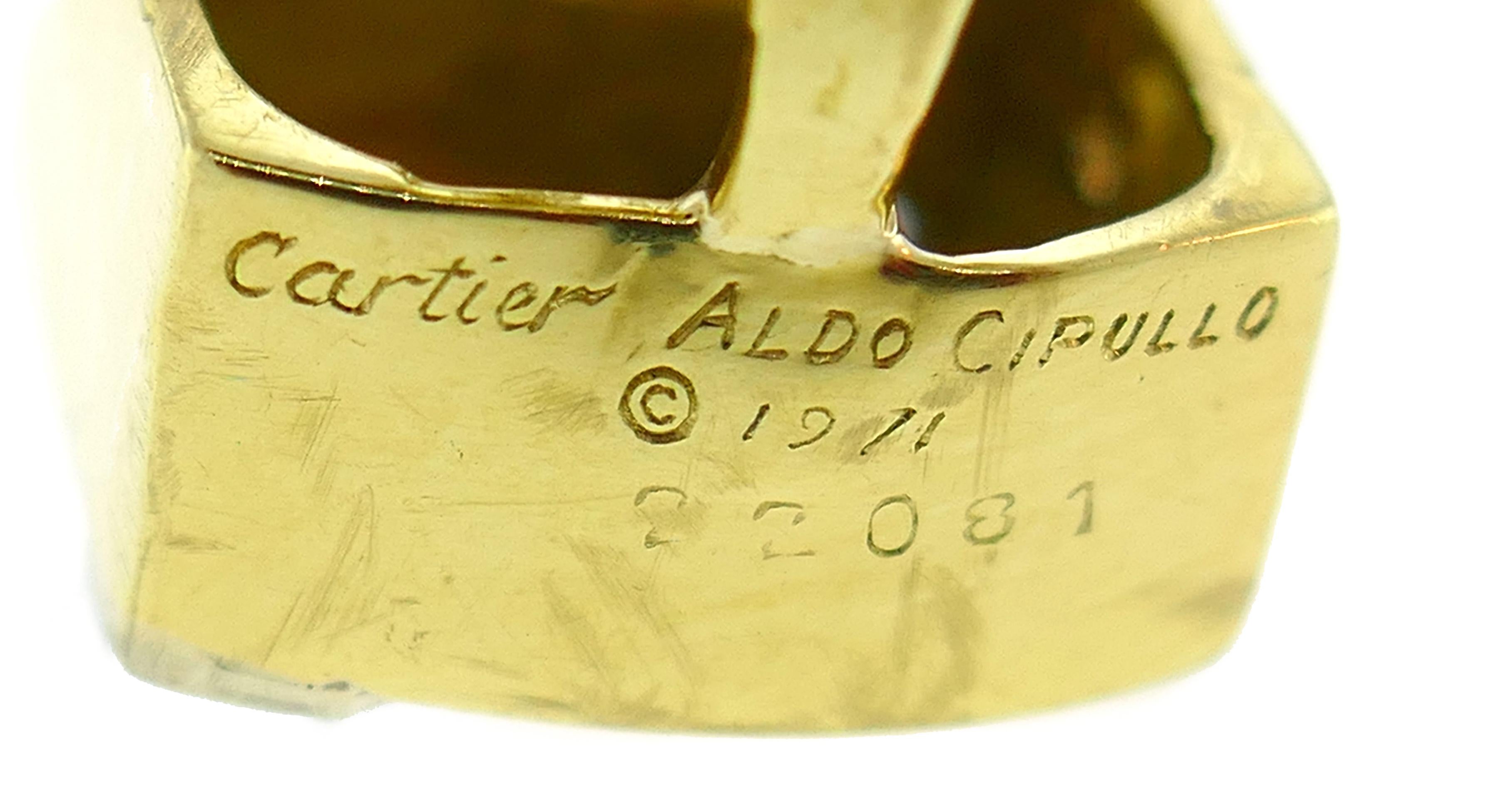 Cartier Aldo Cipullo Diamond Yellow Gold Earrings, 1971 2