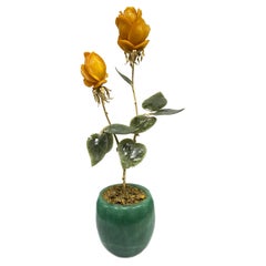Cartier Amber Roses and Nephrite Jade Flower Pot