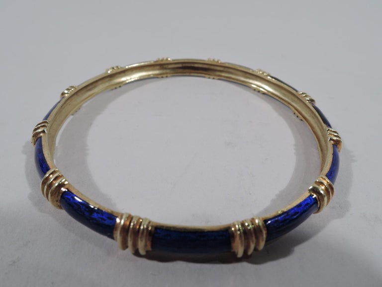 Cartier American 18 Karat Yellow Gold and Blue Enamel Bangle For Sale ...