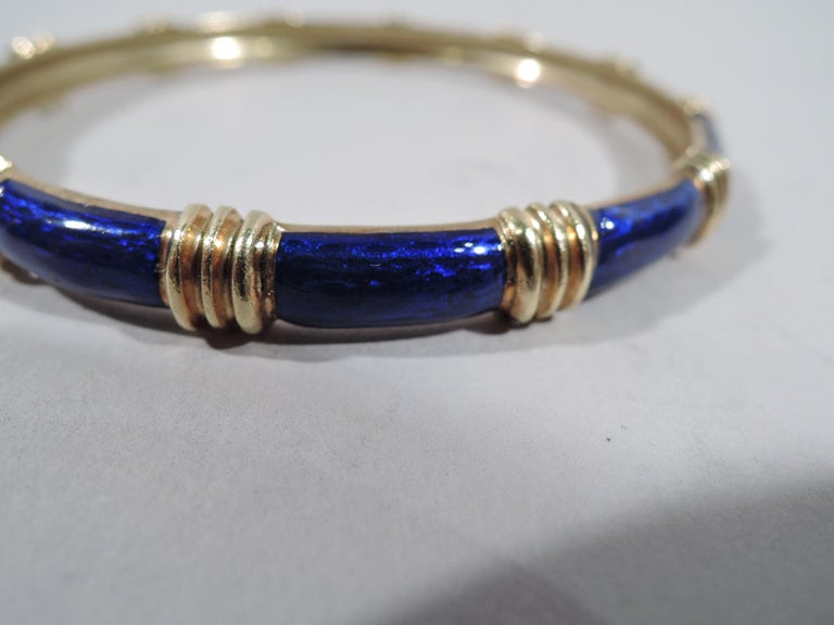 Cartier American 18 Karat Yellow Gold and Blue Enamel Bangle For Sale ...