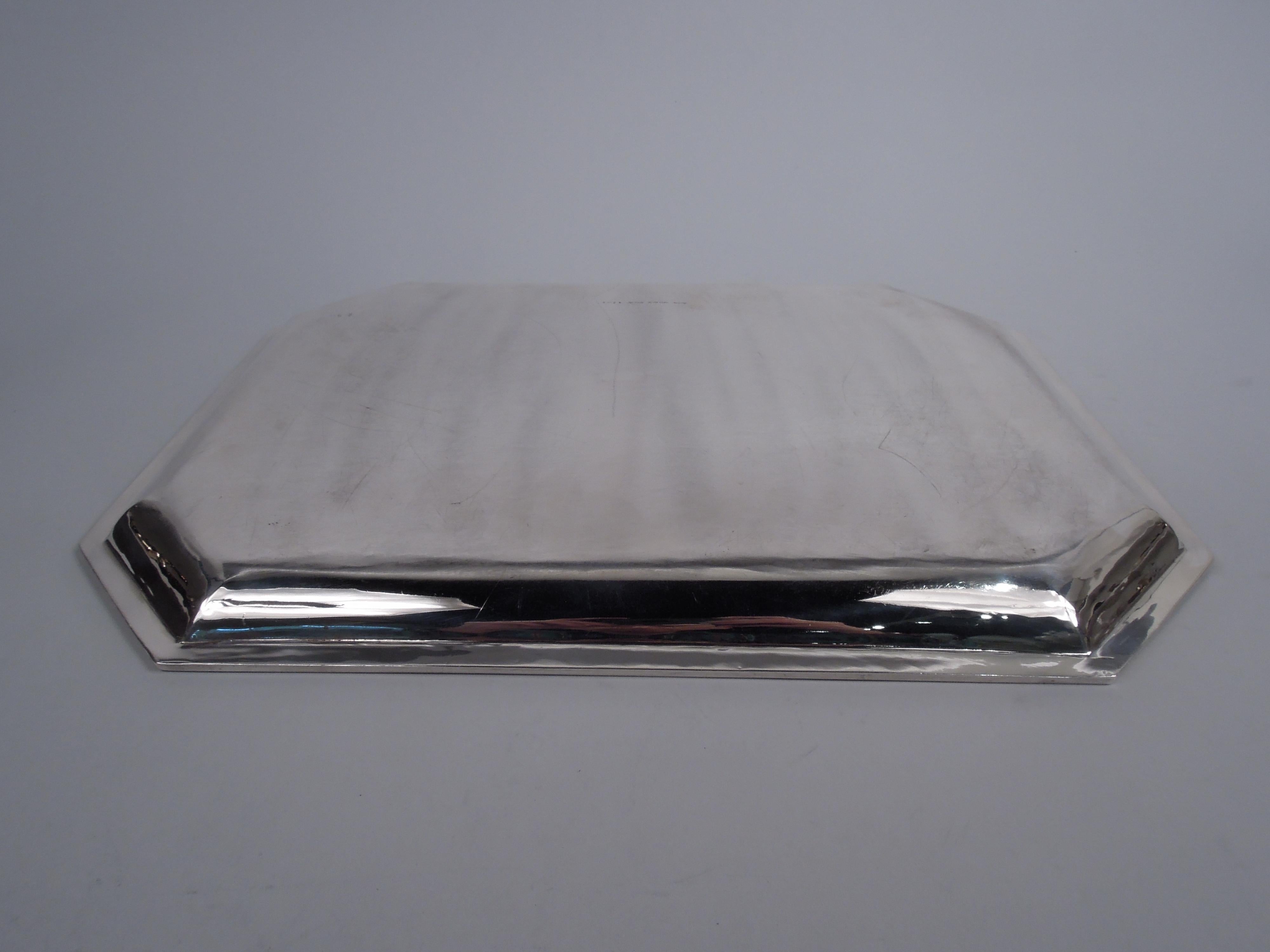 20th Century Cartier American Art Deco Sterling Silver Tray C 1925 For Sale
