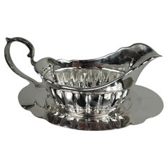 Cartier American Classical Sterling Silver Gravy Boat on Stand