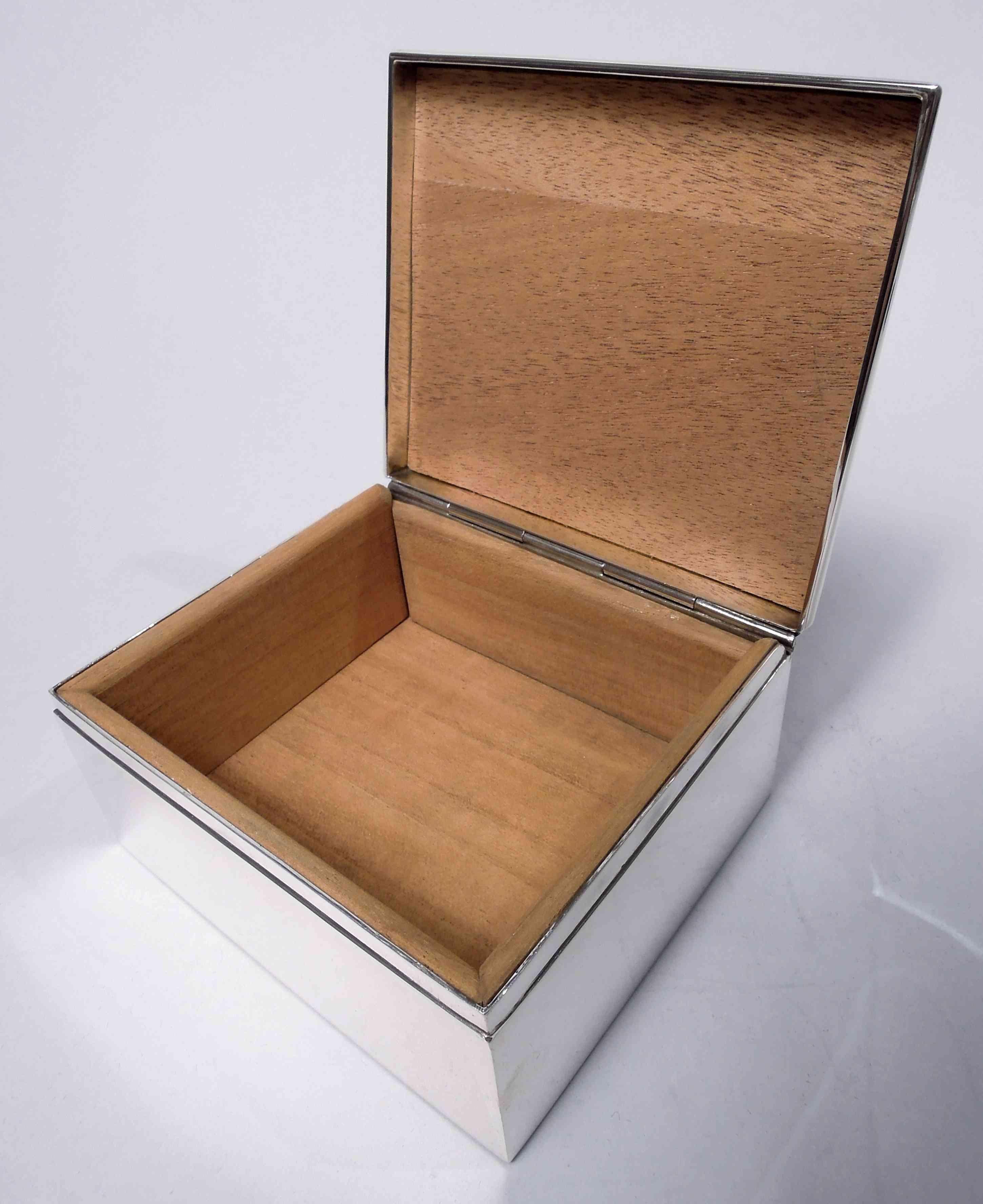 20th Century Cartier American Modern Sterling Silver Box For Sale