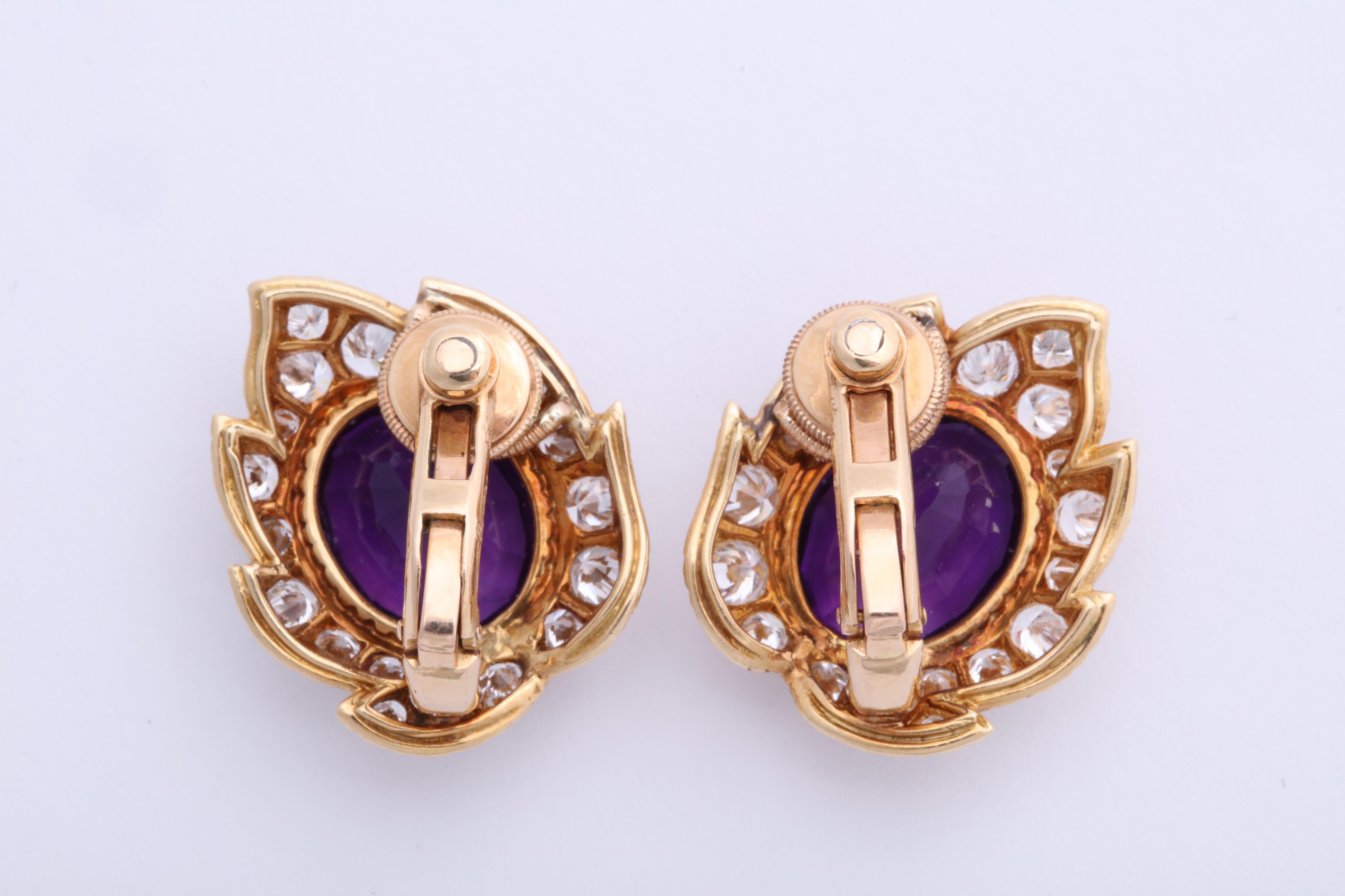 Cartier Amethyst and Diamond Earrings In Excellent Condition In New York, NY