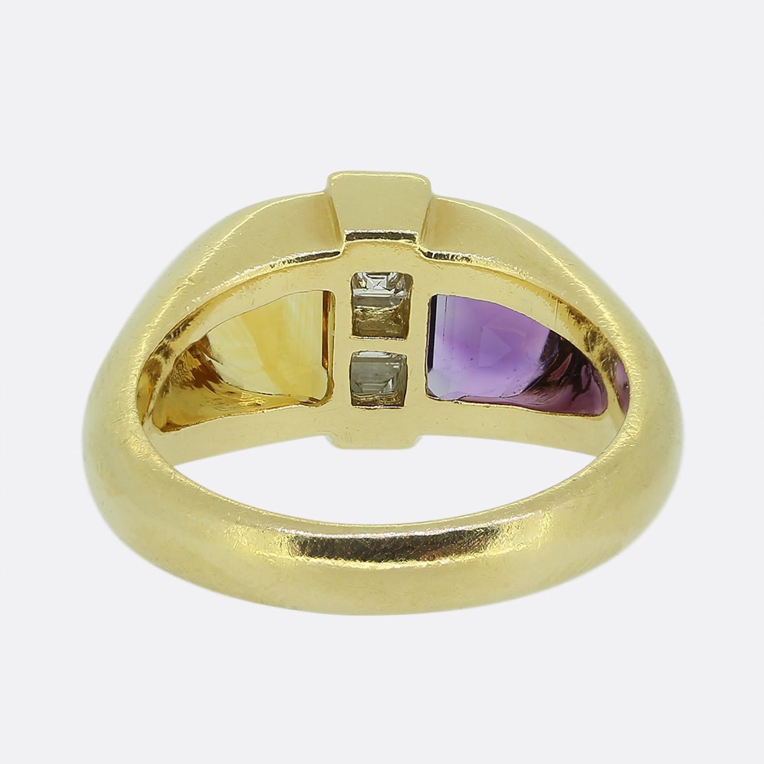 Cartier Amethyst Citrine and Diamond Ring In Good Condition For Sale In London, GB