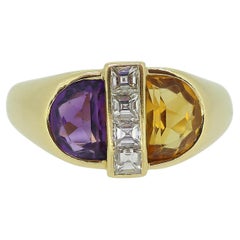 Cartier Ring mit Amethyst, Citrin und Diamant