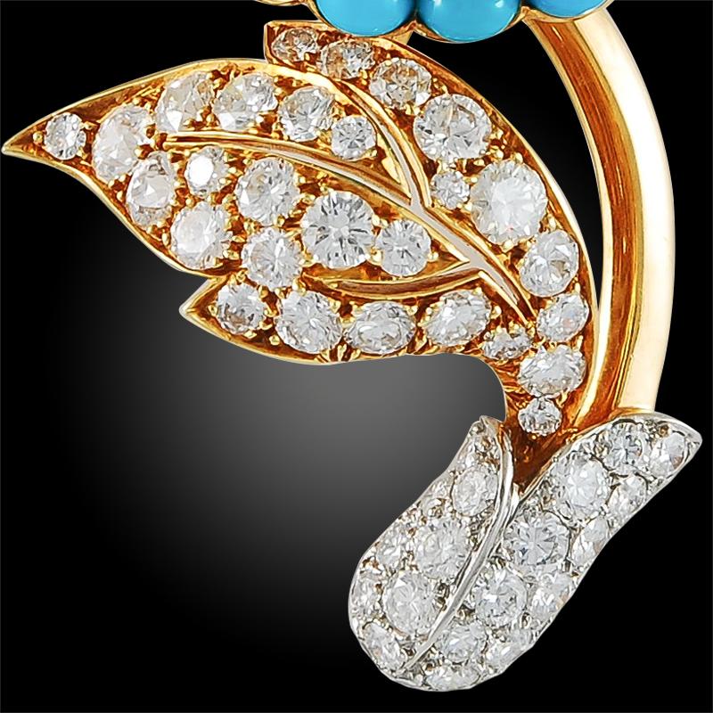 Cartier  Paris Groß Rund  Diamant-Amethyst-Türkis-Brosche im Zustand „Gut“ im Angebot in New York, NY