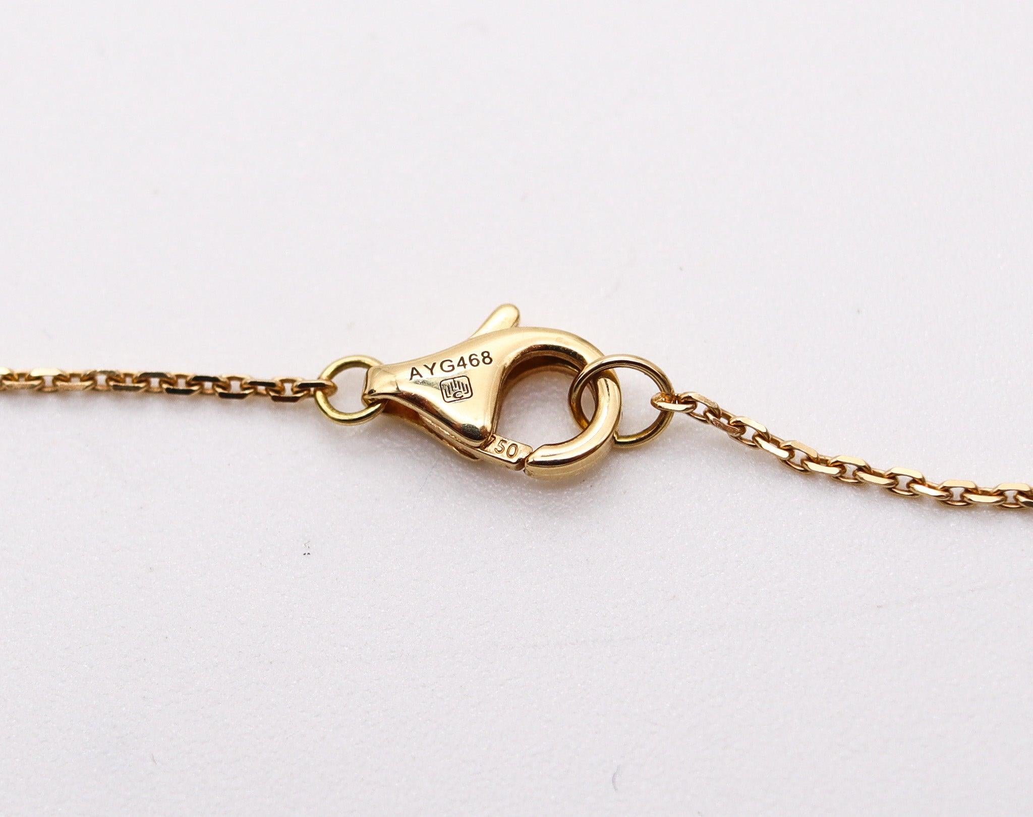Women's CARTIER Amulet Sautoir Necklace With White Pearls In 18Kt Gold With Diamonds For Sale