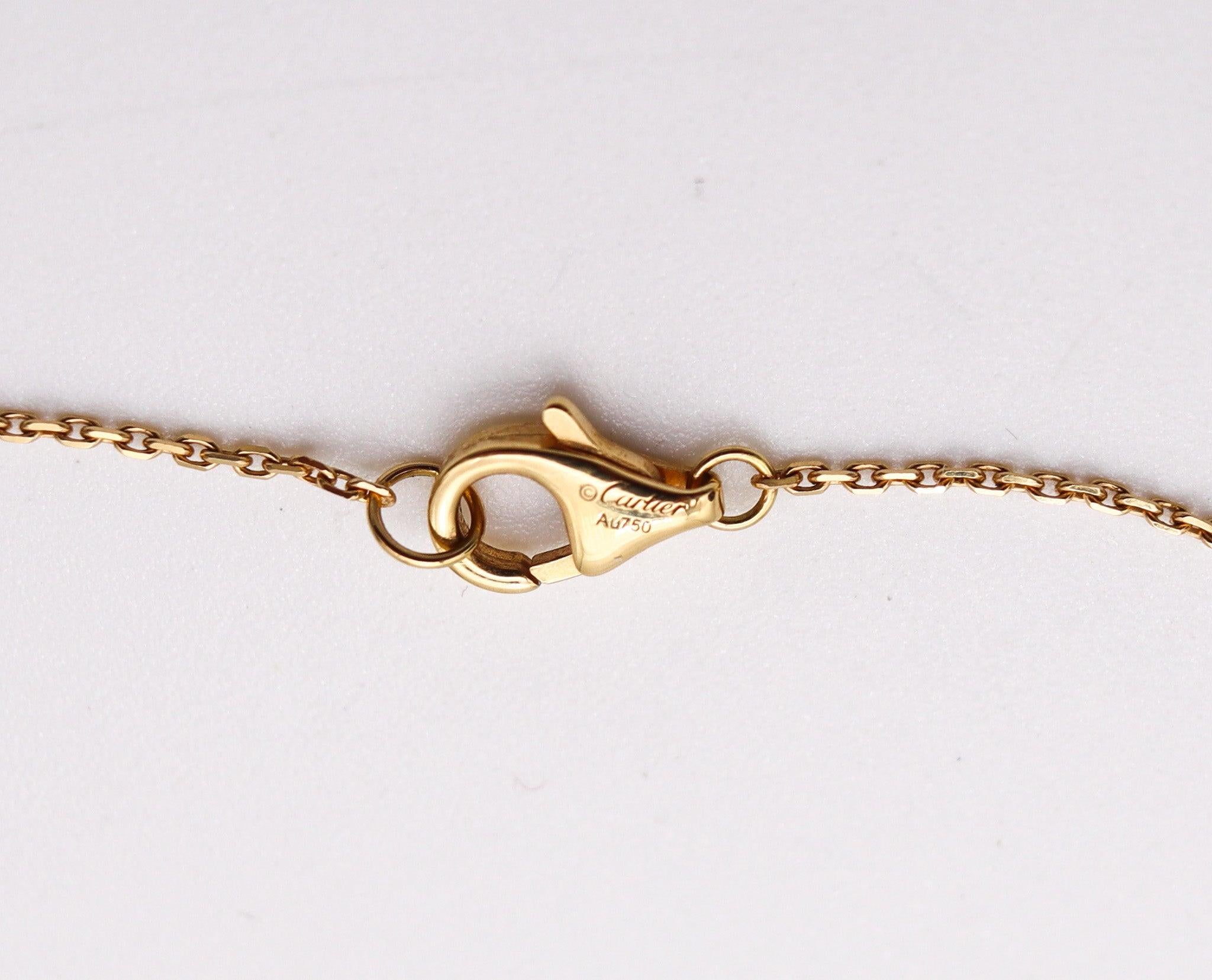 CARTIER Amulet Sautoir Necklace With White Pearls In 18Kt Gold With Diamonds For Sale 1