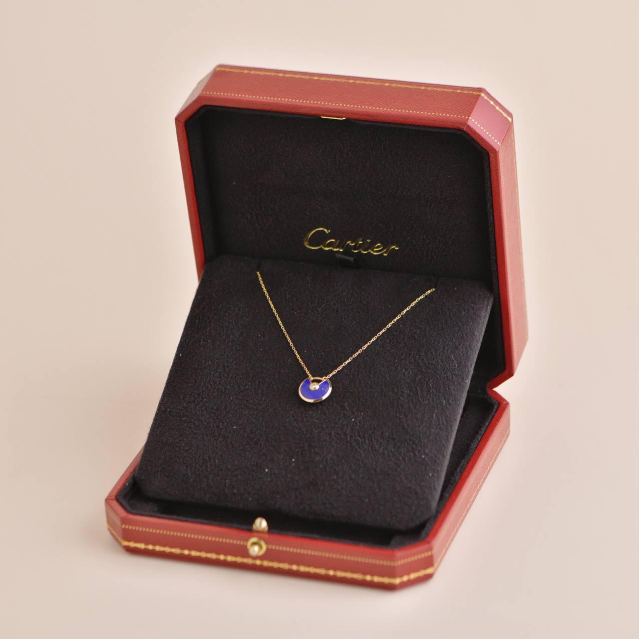 SKU CT-1983
Brand Cartier
Model B3153108, XS Model
Date Circa 2016
Serial No. CR***
__________________________________
Metal                18K Yellow Gold
Stone               Lapis Lazuli / Diamond (Approx. 0.02ct)
Chain Length	 Approx.