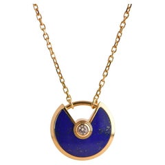 Cartier Amulette 18K Yellow Gold Lapis Lazuli Necklace XS Model