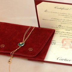 Cartier Amulette De Cartier 18K Yellow Gold Malachite Necklace