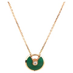 Cartier Amulette De Cartier 18K Rose Gold Malachite Necklace