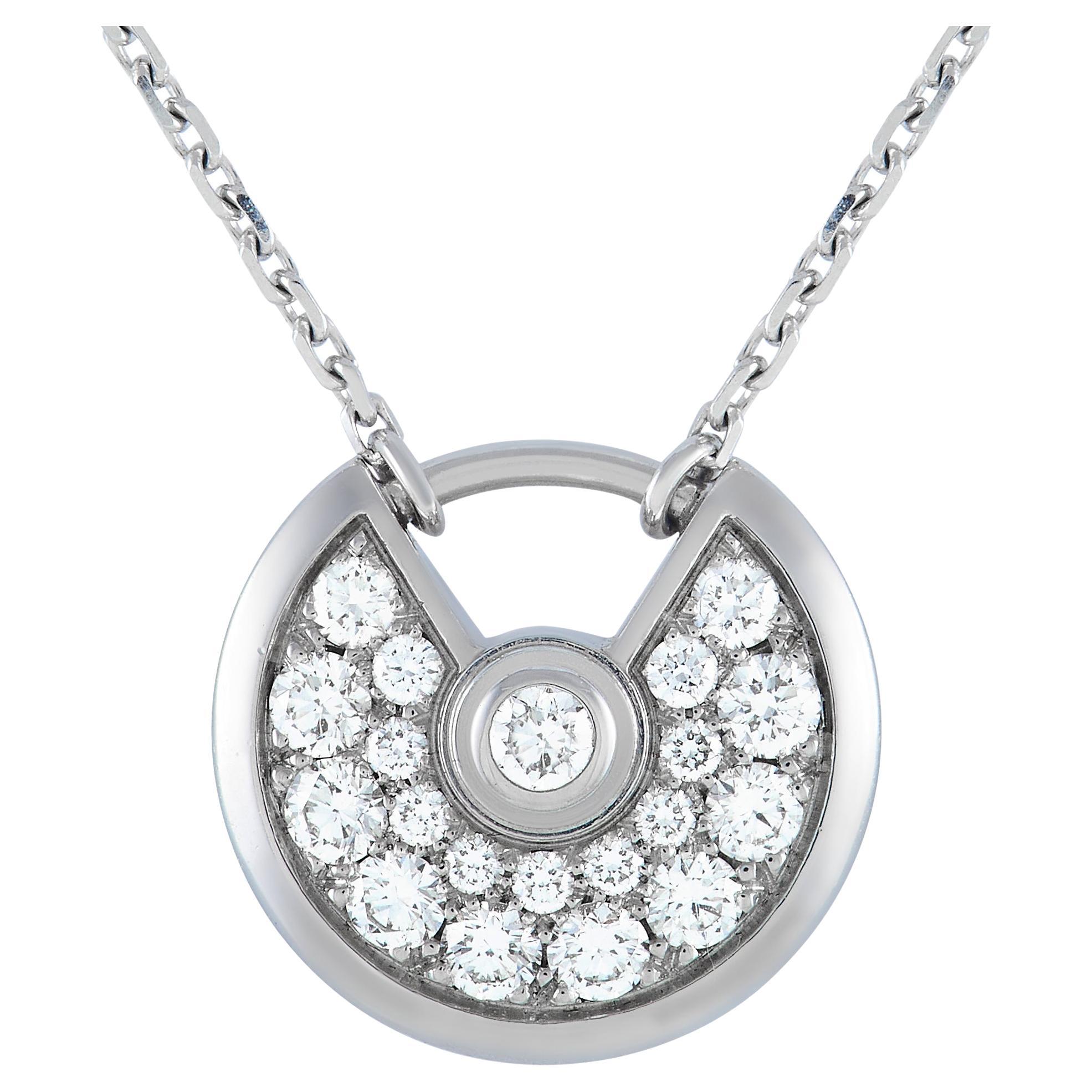 Cartier Amulette de Cartier 18K White Gold Diamond Pendant Necklace