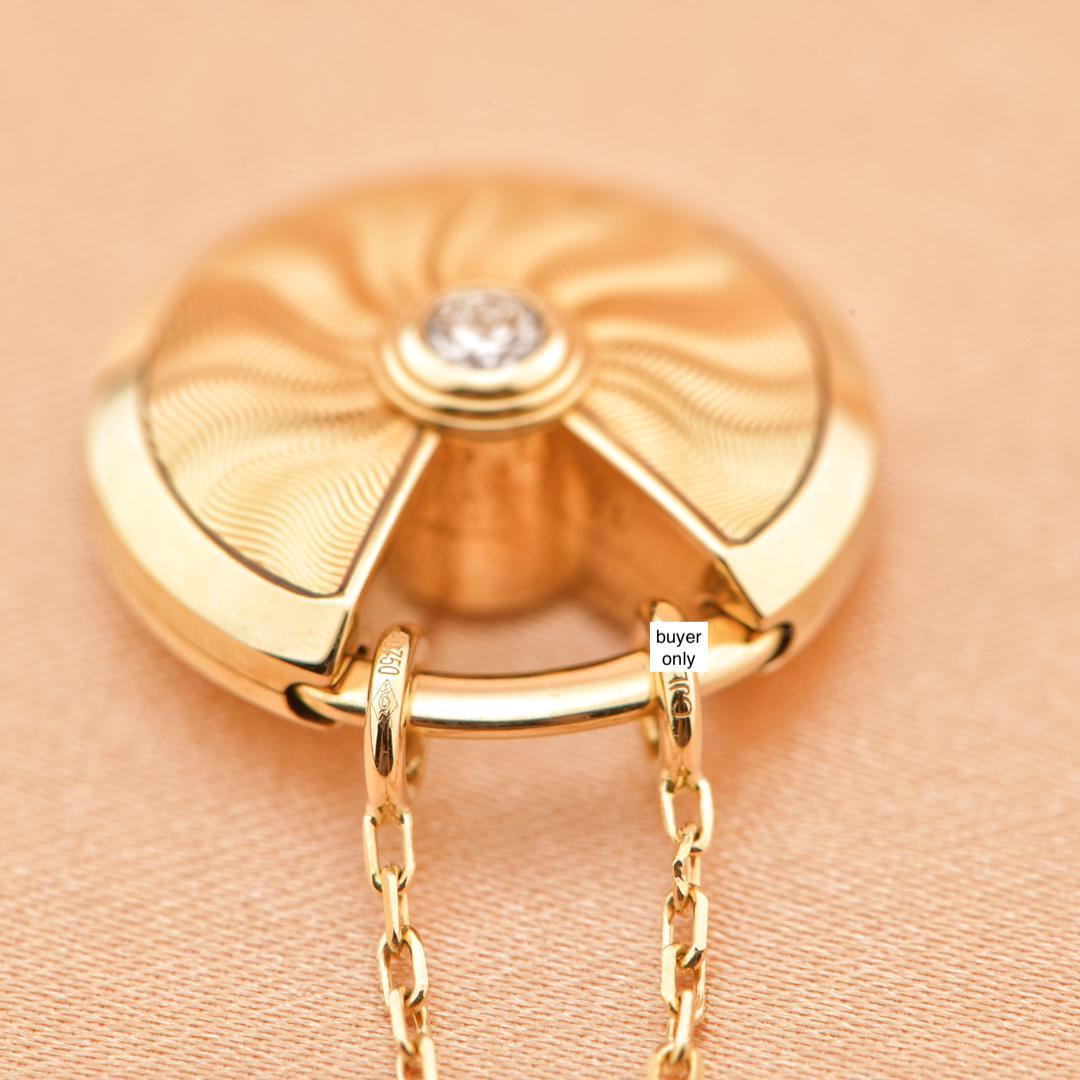 Women's or Men's Cartier Amulette De Cartier 18k Yellow Gold Diamond Necklace