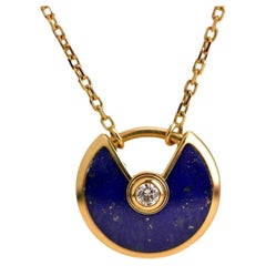Cartier Amulette De Cartier 18k Yellow Gold Lapis Lazuli Necklace