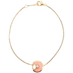 Cartier Amulette De Cartier Bracelet 18 Karat Rose Gold and Pink Opal