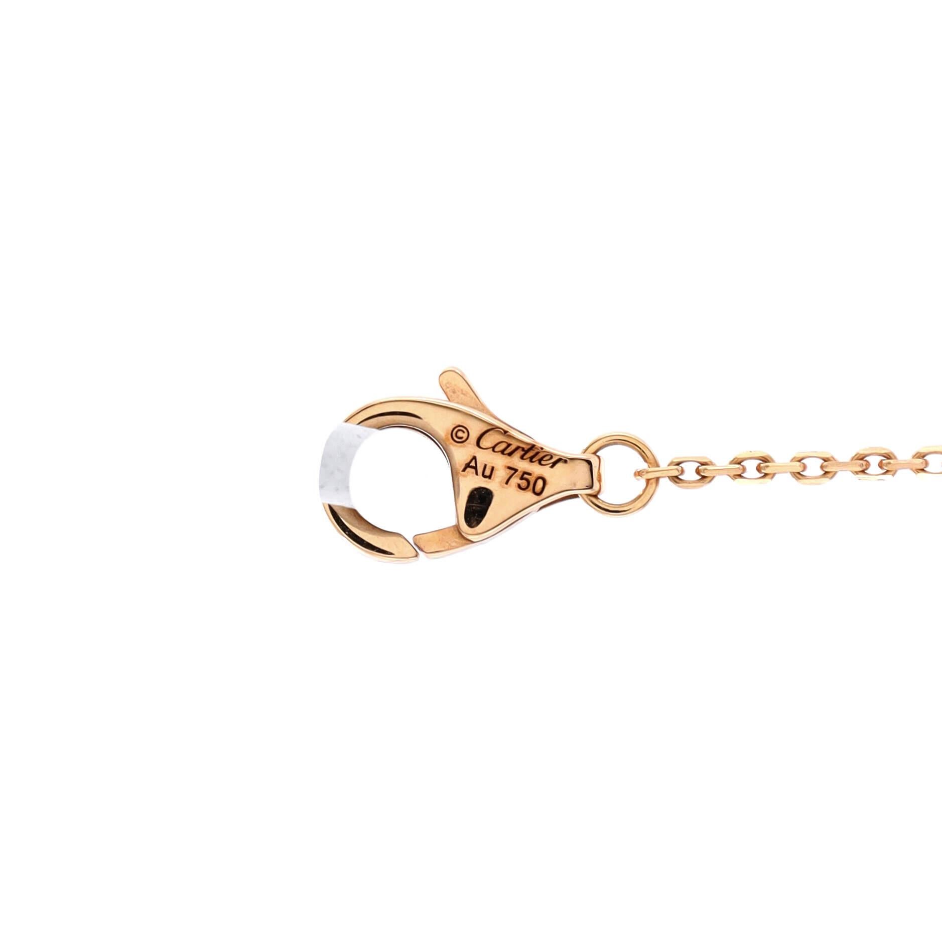 Women's or Men's Cartier Amulette De Cartier Bracelet 18k Rose Gold with Diamond and Malachite Xs