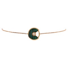 Cartier Amulette De Cartier Bracelet 18k Rose Gold with Diamond and Malachite Xs