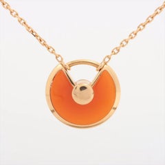 Cartier Amulette de Cartier Carnelian diamond 18K Rose Gold Necklace