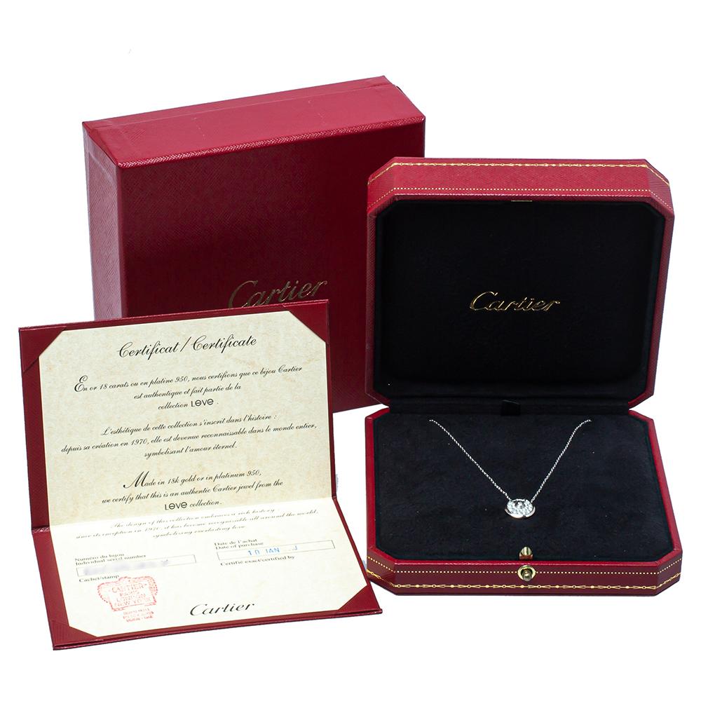 Cartier Amulette de Cartier Diamond 18K White Gold Pendant Necklace In Good Condition In Dubai, Al Qouz 2