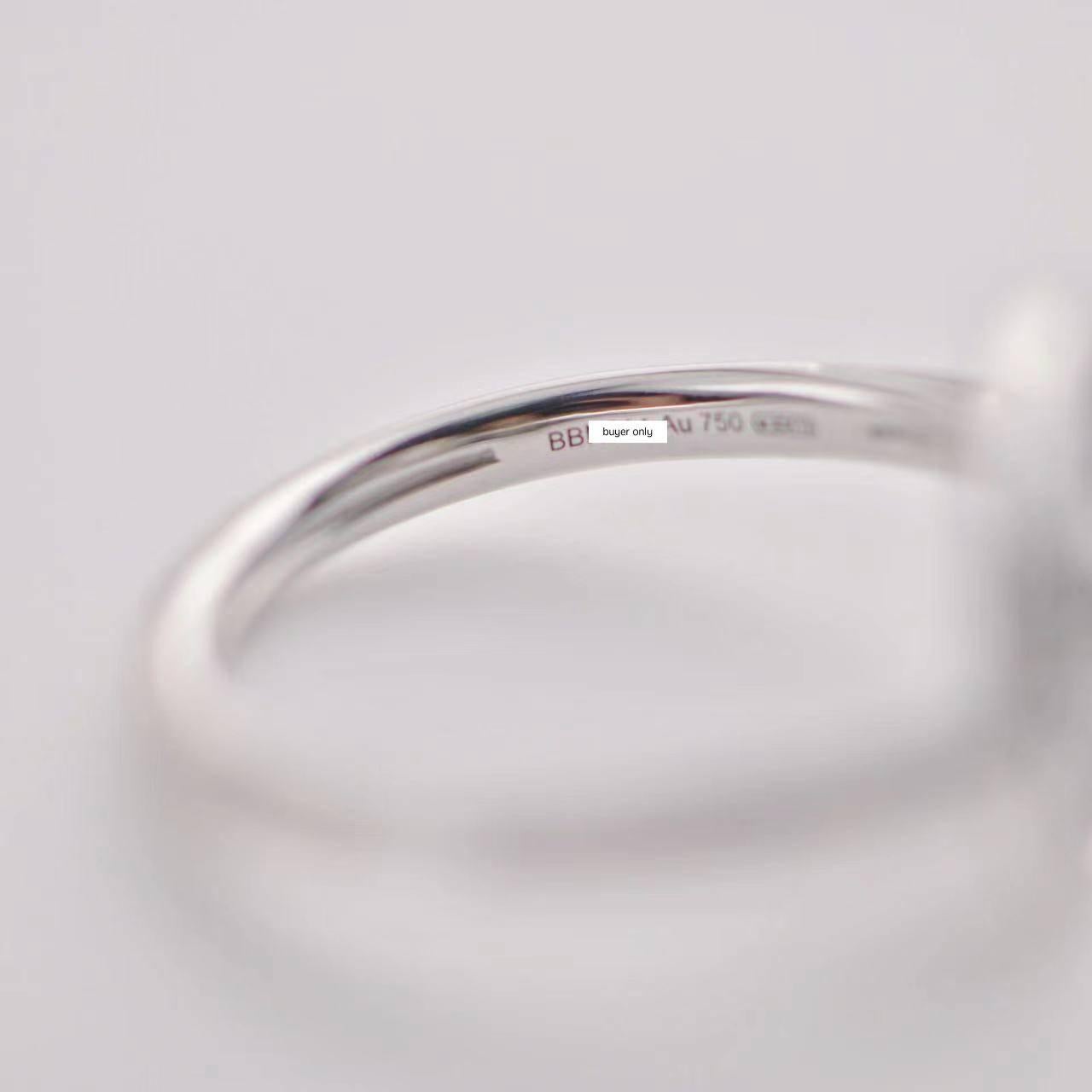 Cartier Amulette de Cartier Diamond 18K White Gold SM Ring Size 53 For Sale 1