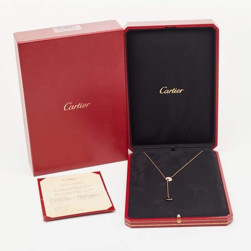 Cartier Amulette de Cartier Halskette aus 18 Karat Roségold mit Diamanten und Onyx und Perlmutt 1