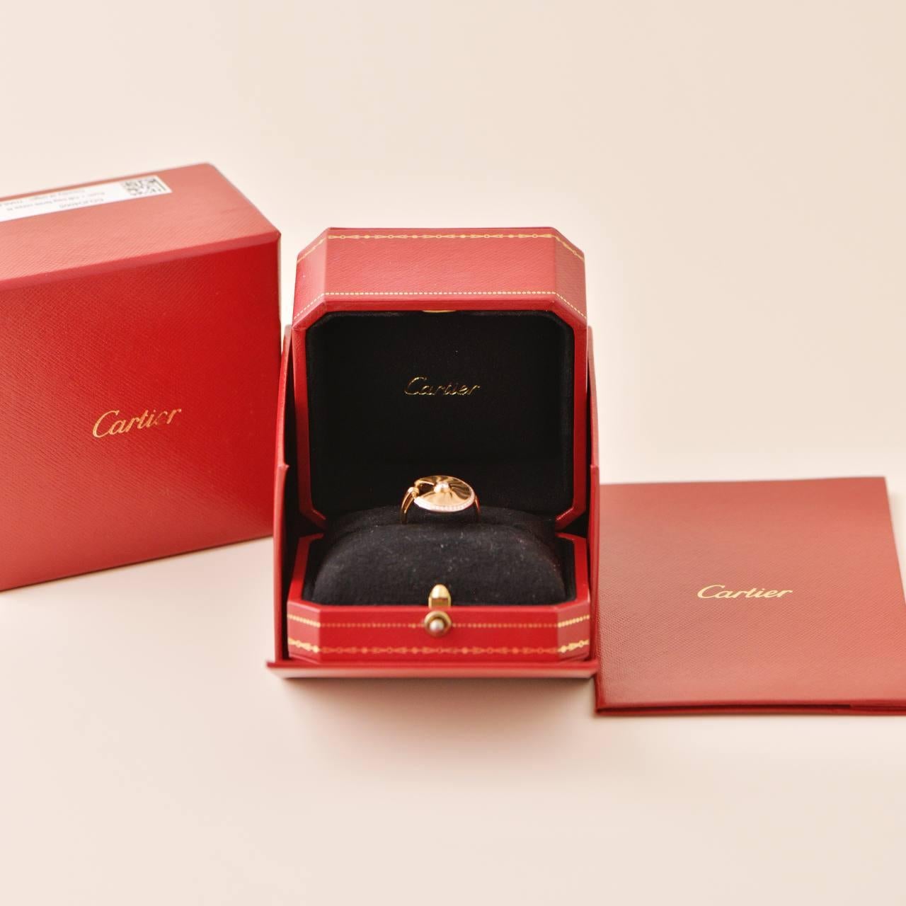 SKU	33301243
Comes With	Full Set (Box + Card)
Date	2017
Model	B4217253
Serial Number	CP****
Metal	18k Rose Gold
Stones	Diamond
Weight	7.08 g
Ring Size 	53 (Approximately UK:M, US: 6.5)
Condition	Excellent
________________________________
If you are