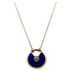 Cartier Amulette De Cartier Lapis Lazuli 18KYG Pendant Necklace with Papers