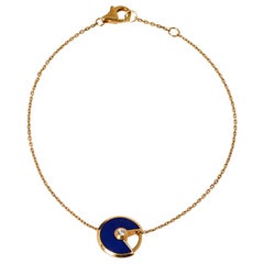 Cartier Amulette de Cartier Lapis Lazuli Diamond 18K Yellow Gold Bracelet