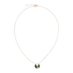 Cartier Amulette De Cartier Malachite 18k Rose Gold XS Pendant Necklace