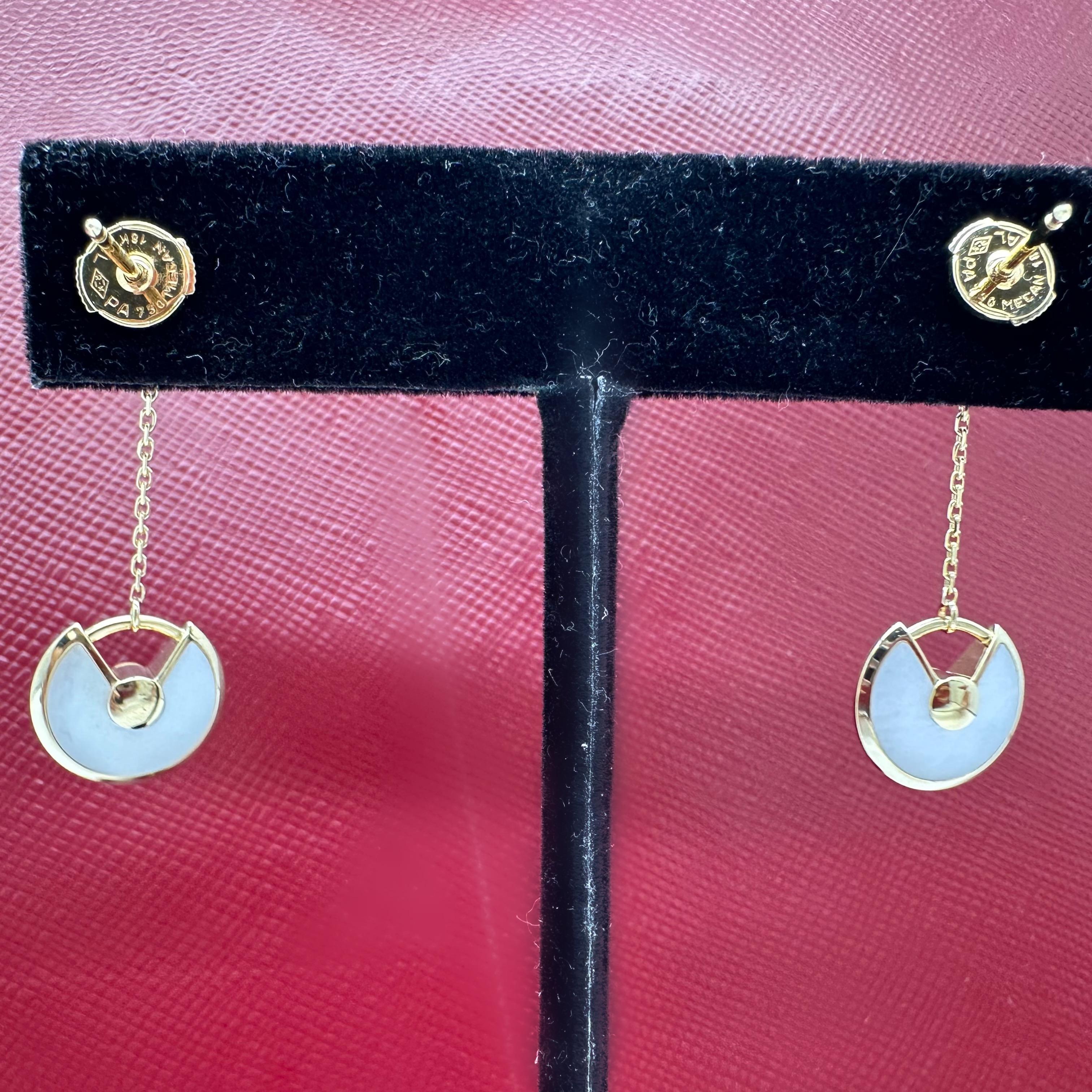 CARTIER Amulette de Cartier Mother 0f Pearl & Diamond Earrings XS in 18kt YG 5