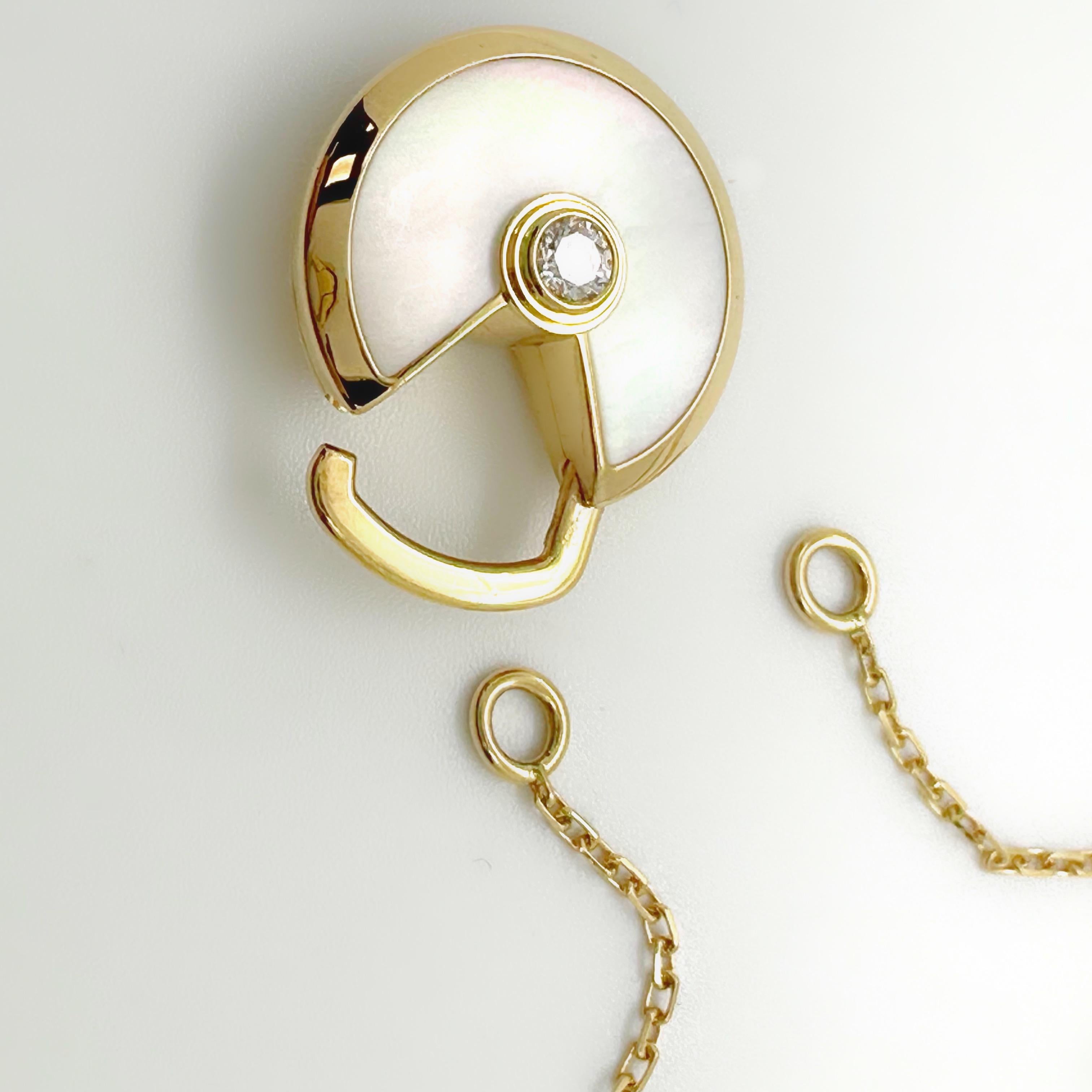 CARTIER Amulette de Cartier Mother 0f Perlen- und Diamant-Halskette aus 18kt YG 6