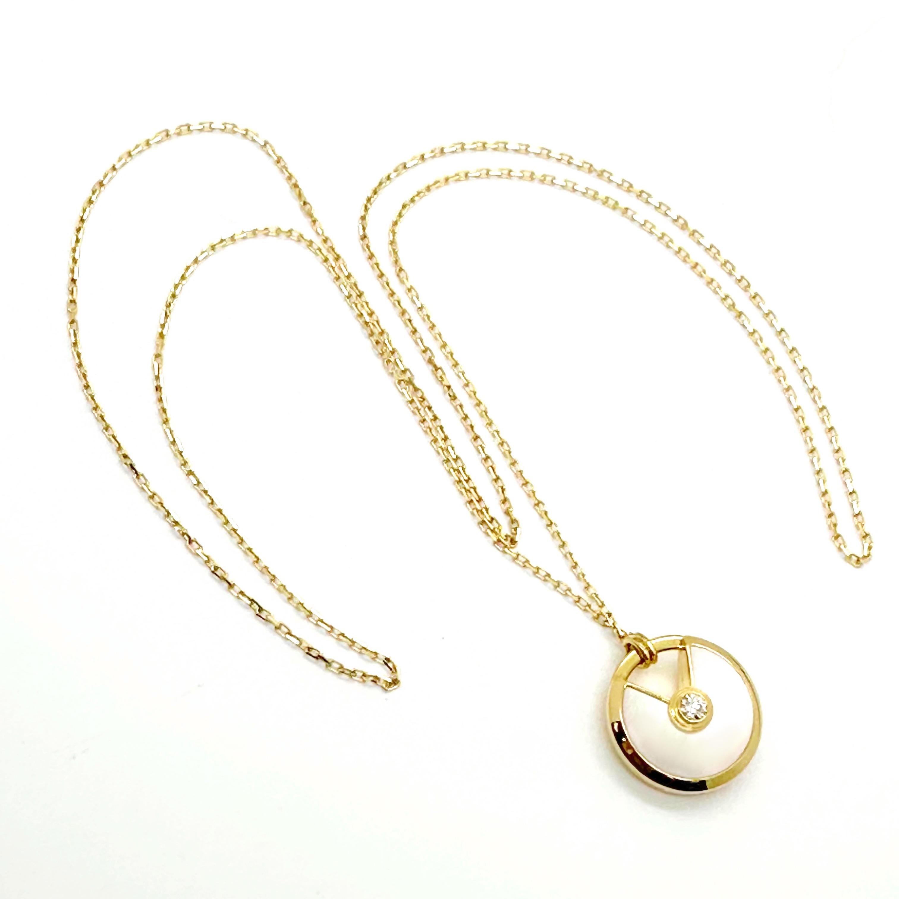 CARTIER Amulette de Cartier Mother 0f Perlen- und Diamant-Halskette aus 18kt YG 4
