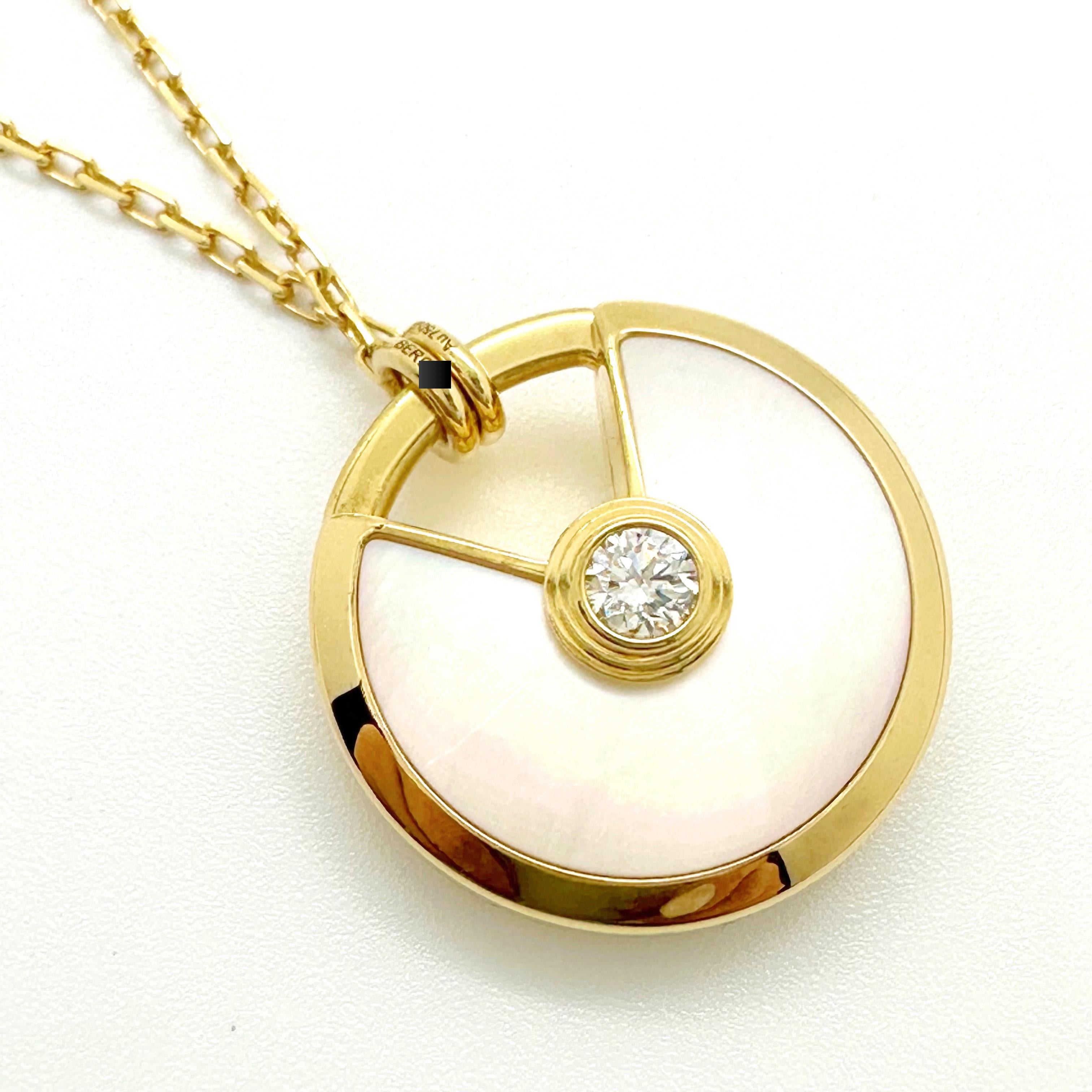 CARTIER Amulette de Cartier Mother 0f Perlen- und Diamant-Halskette aus 18kt YG 5