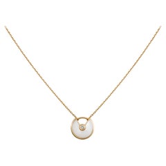 CARTIER Amulette de Cartier Mother 0f Perlen- und Diamant-Halskette aus 18kt YG