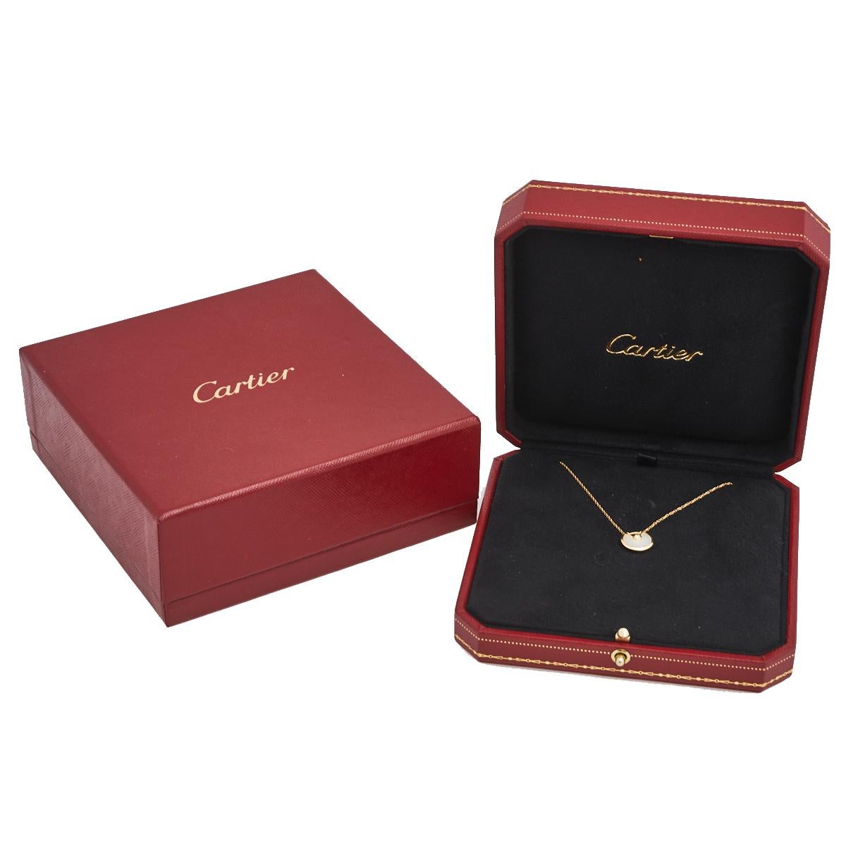 Contemporary Cartier Amulette de Cartier Mother of Pearl Diamond 18k Pendant Necklace