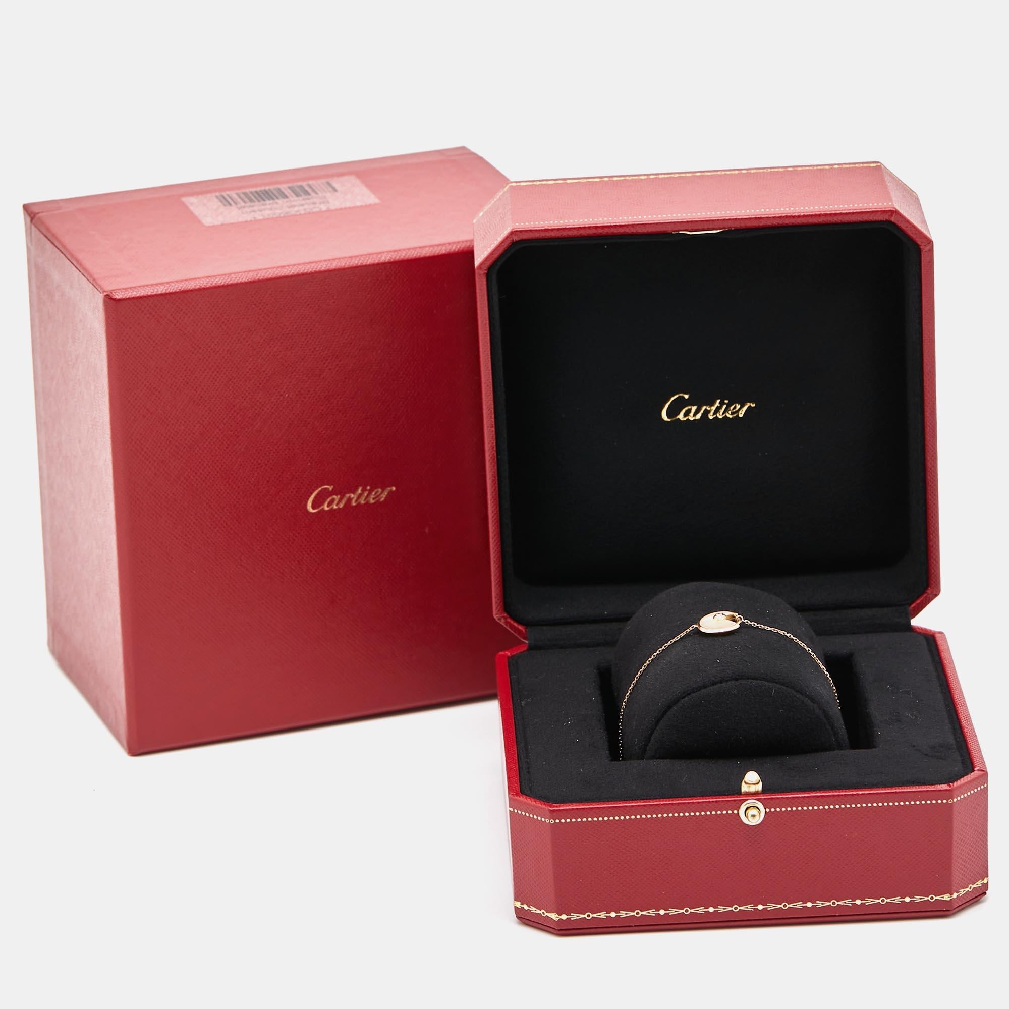 Cartier Amulette De Cartier Mother of Pearl Diamond 18k Yellow Gold Bracelet For Sale 1